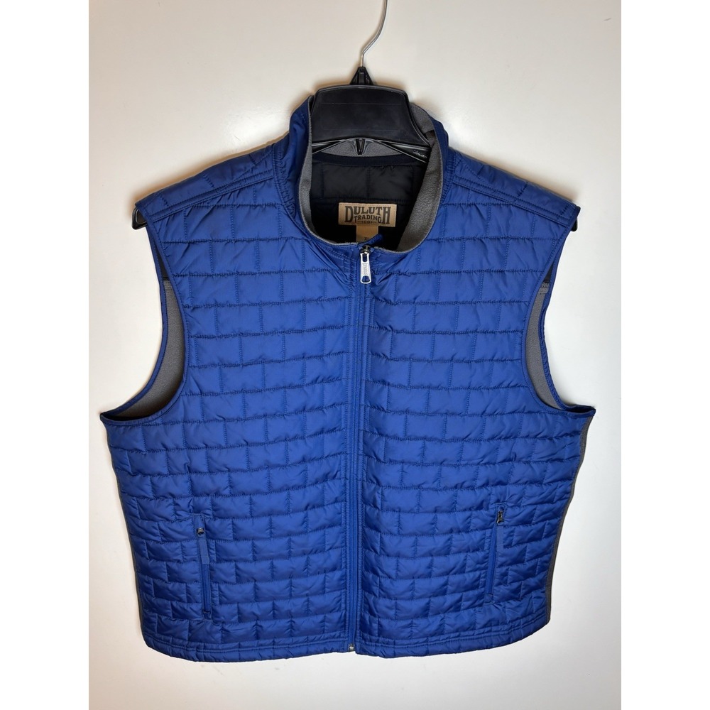 Duluth Trading Men's Blue Zip Front Quilted Puffer Vest - Size XL